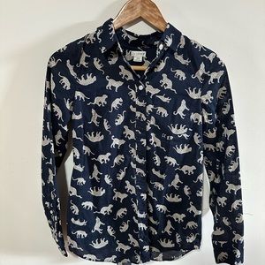 J Crew animal print button down